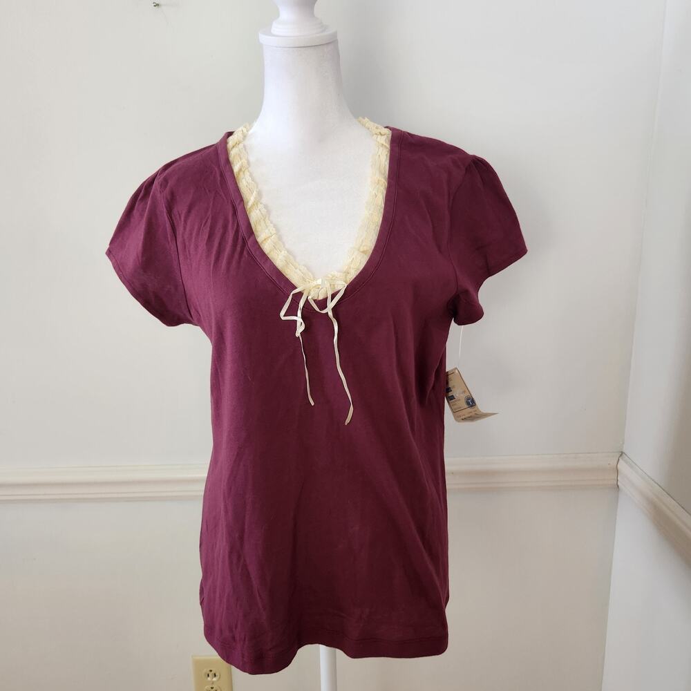 New Vtg Y2K Tint Top XL Womens Coquette Tshirt Fairy Ribbon Bow Cottagecore 00s